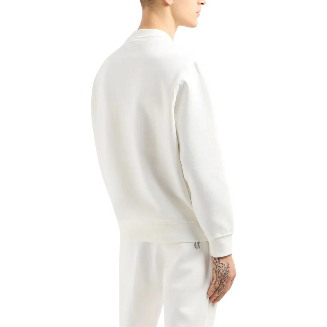 Armani Exchange Crewneck Sweatshirt With Embroidered Logo XM000368AF10818U0009-WHT - Image 3
