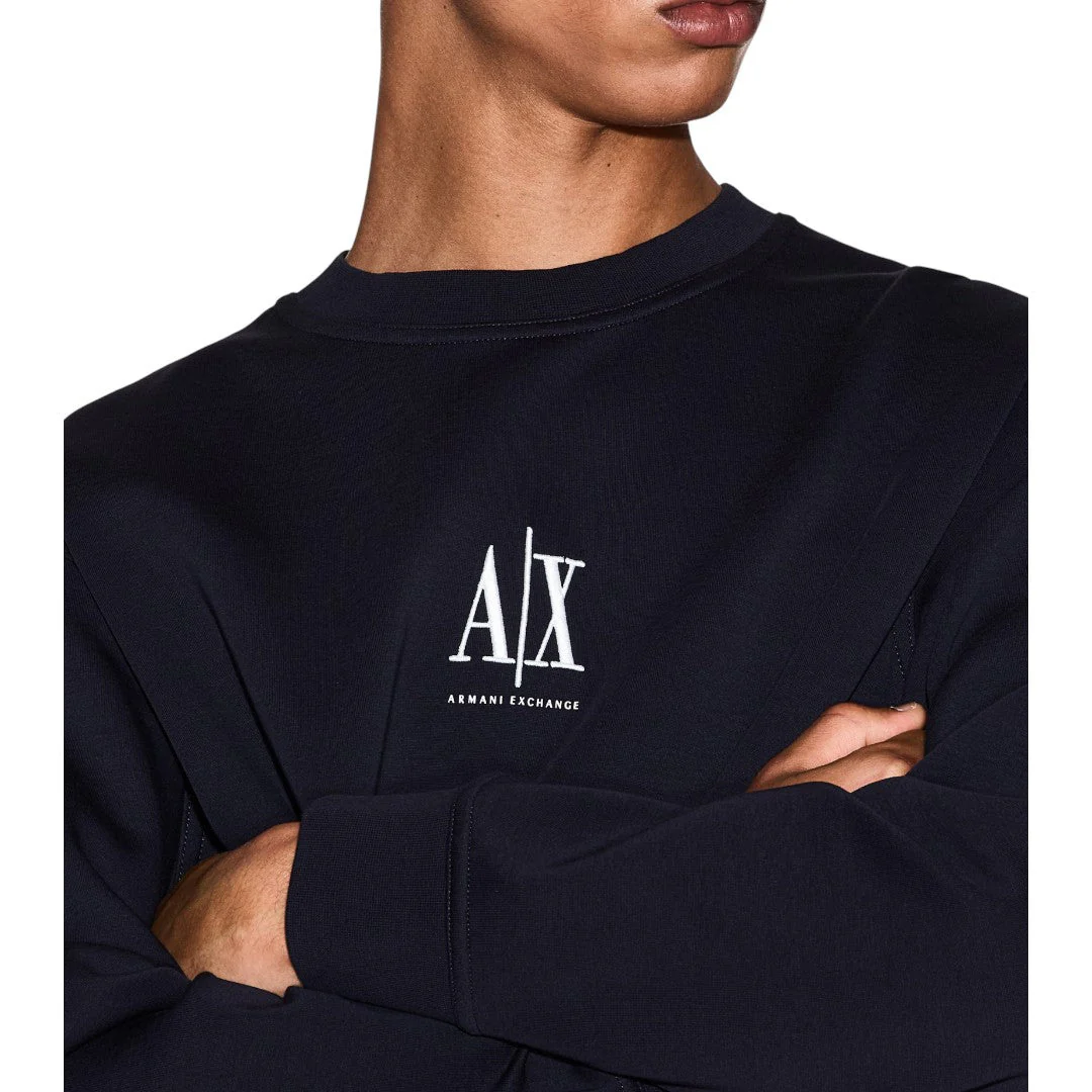Armani Exchange Crewneck Sweatshirt With Embroidered Logo XM000368AF10818UB101-NVY - Image 3