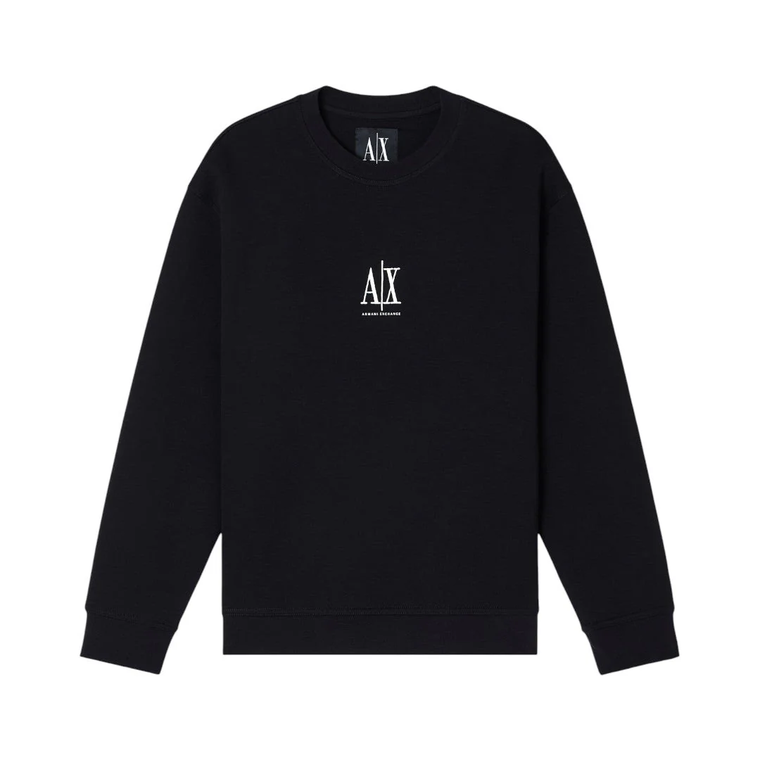 Armani Exchange Crewneck Sweatshirt With Embroidered Logo XM000368AF10818UC001-BLK
