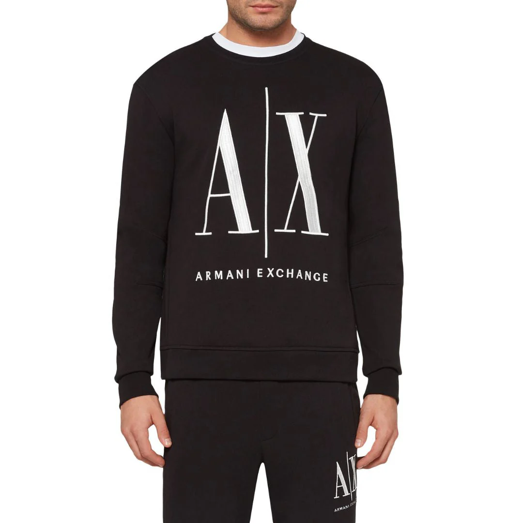 Armani Exchange French Terry Icon Project Sweatshirt 8NYM02YJ68Z- BLK - Image 2