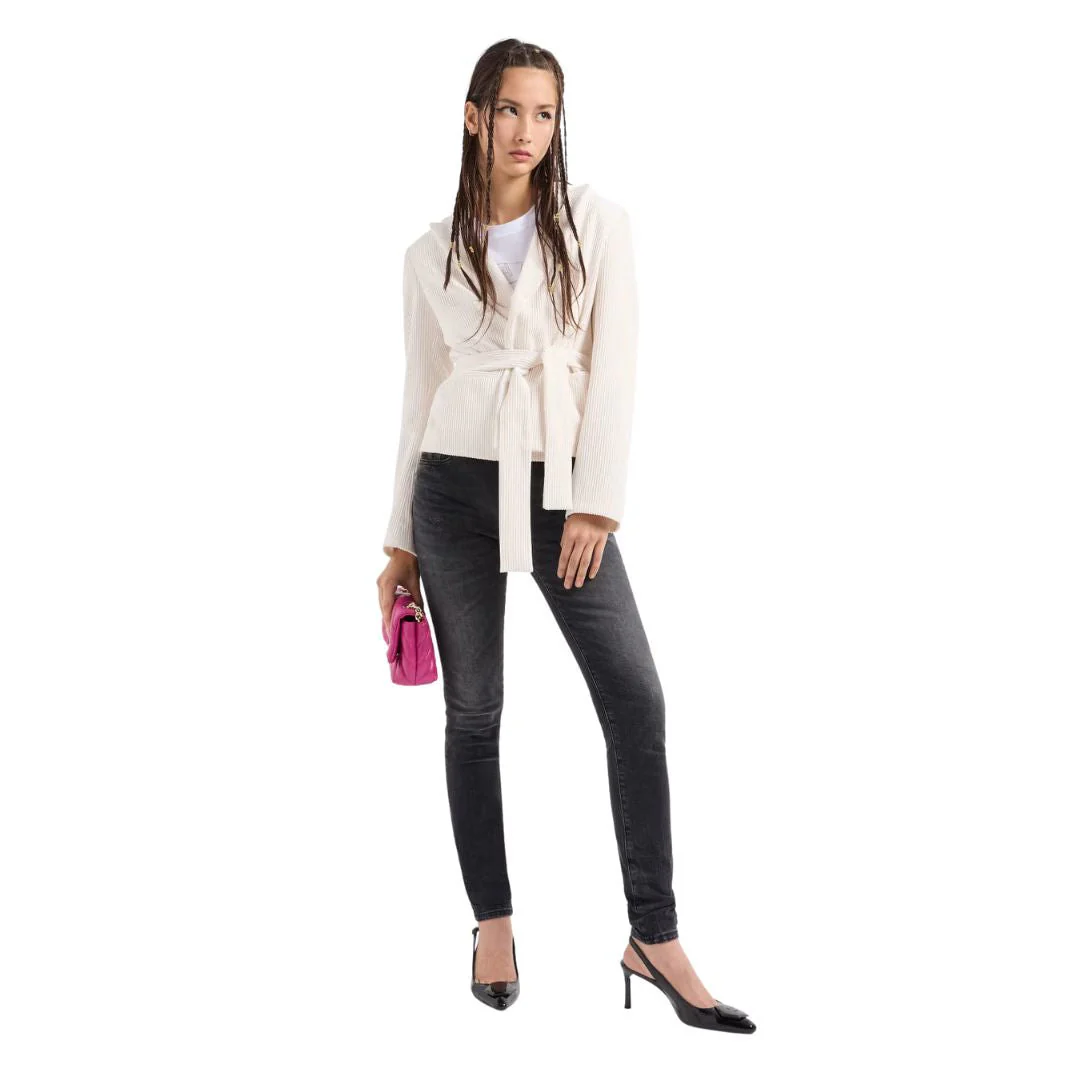 ARMANI EXCHANGE Stretch Cotton Jersey T-Shirt Women - WHT - Image 5