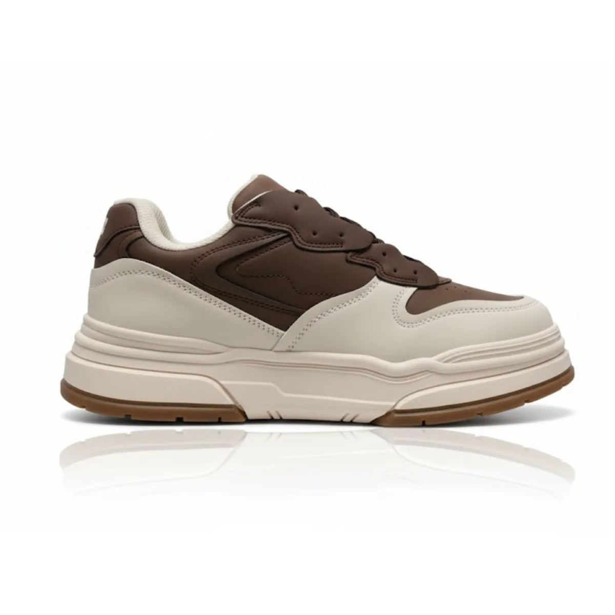 Bershka Contrast Panel Chunky Sneakers - BRN