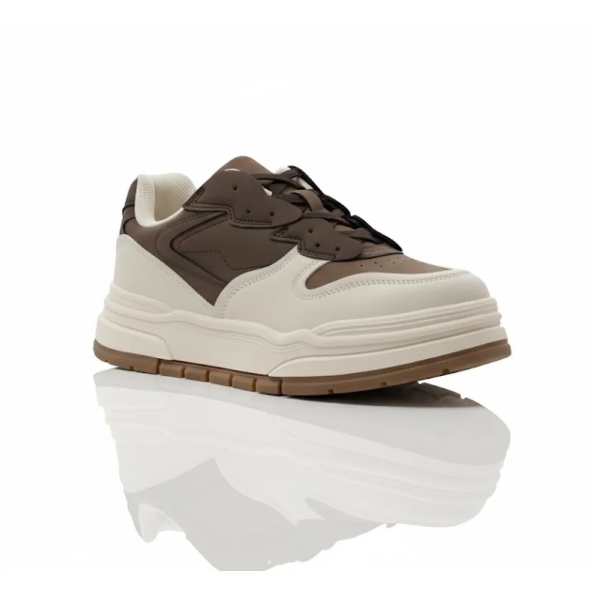 Bershka Contrast Panel Chunky Sneakers - BRN - Image 2