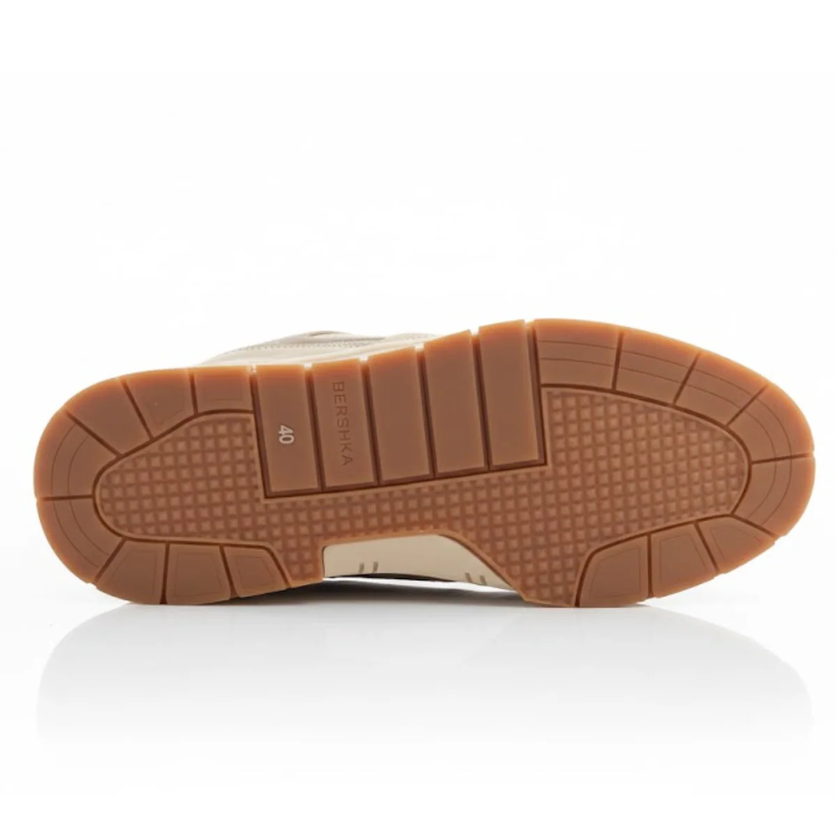 Bershka Contrast Panel Chunky Sneakers - BEG - Image 4
