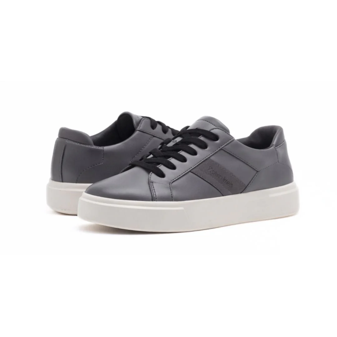 Calvin Klein Basket Cups Lace Up Logo Tape Sneakers Women - GRY - Image 3