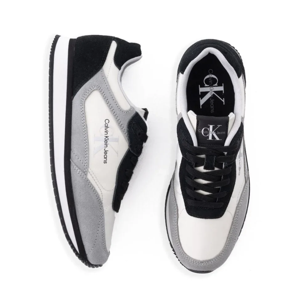 Calvin Klein Jeans Retro Runner Laceup Trainer Women - WHTGRY - Image 4