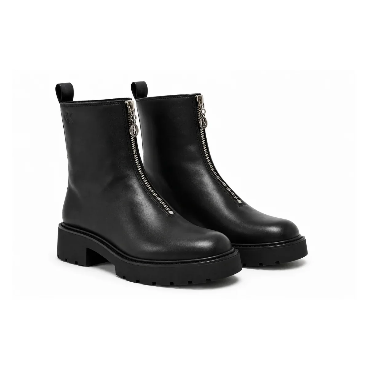 Calvin Klein leather ankle boot zipper - BLK