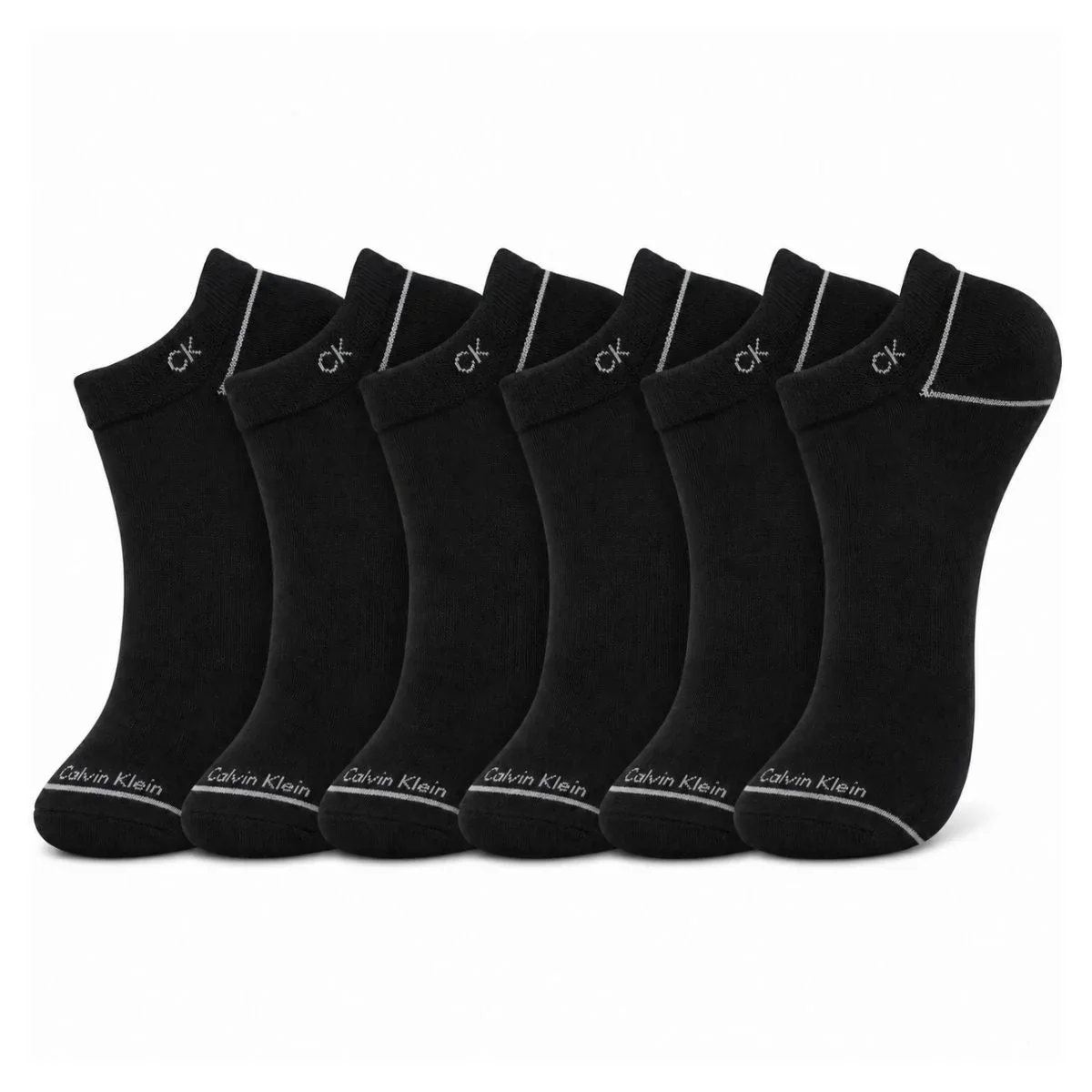Calvin Klein Logo 6-Pack Low Cut Socks Code C205 - BLK