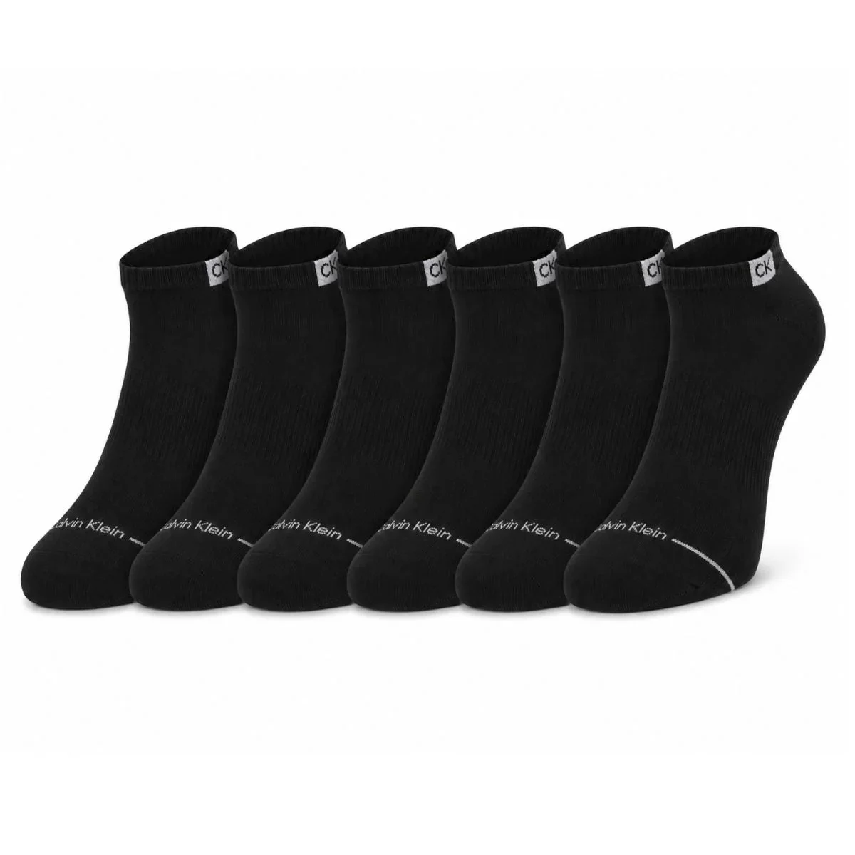 Calvin Klein Logo 6-Pack Low Cut Socks Code C205 - BLK - Image 3