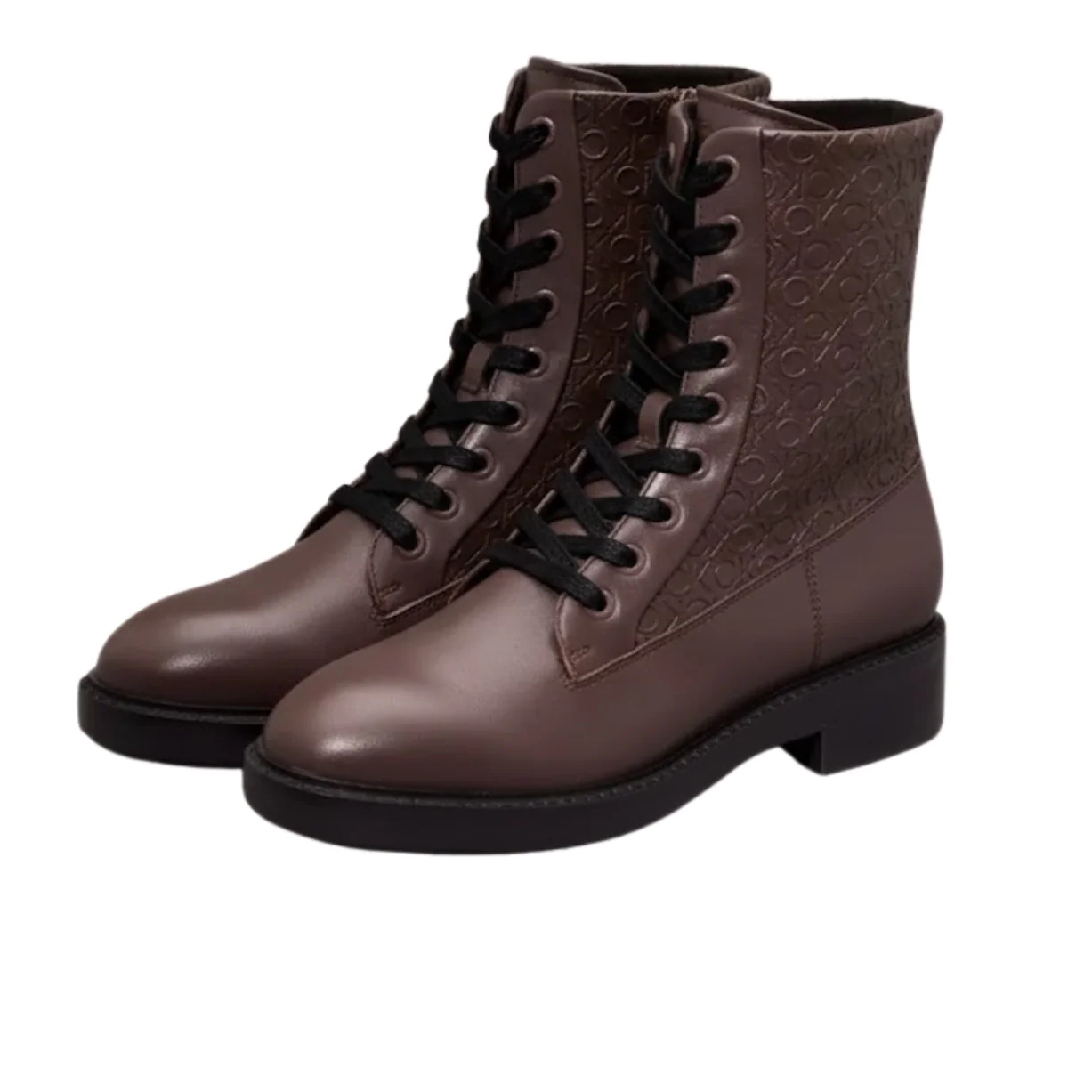 Calvin Klein LOW LEATHER ANKLE BOOTS - BRN - Image 2