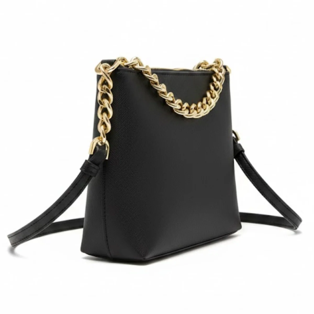 Calvin Klein Metallic Chain Accent Sling Bag Crossbody Women - BLK - Image 2