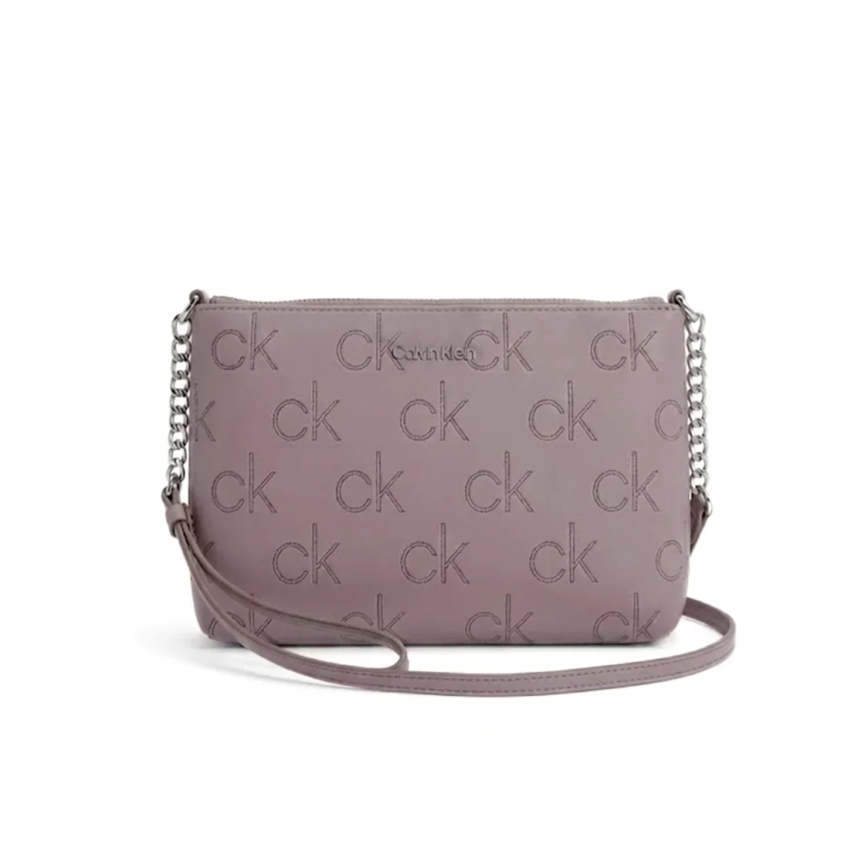 Calvin Klein Metallic Chain Accent Sling Bag Crossbody Women - DRKBEG