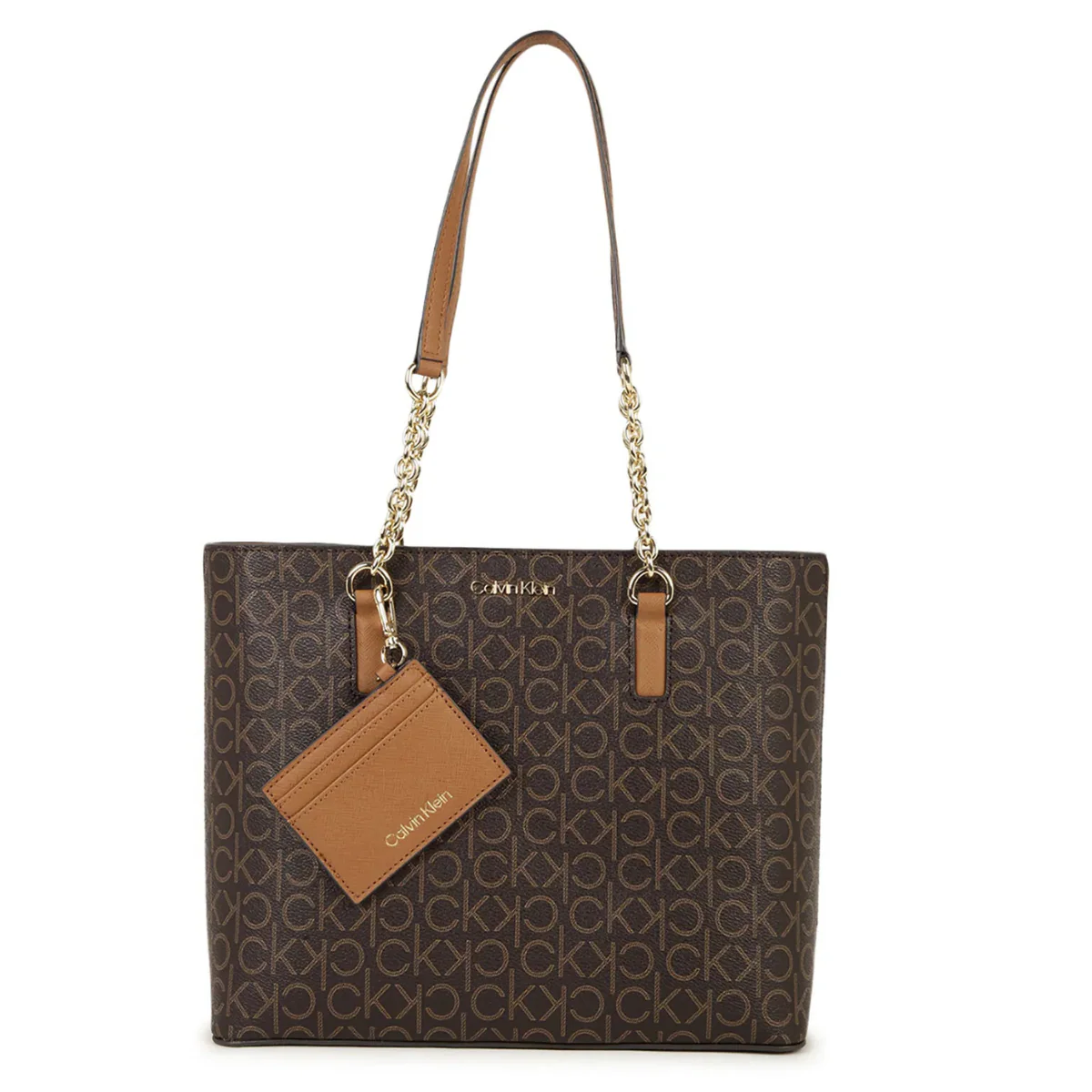 Calvin Klein Monogram Print Tote Bag Shoulder Bag Women - BRN