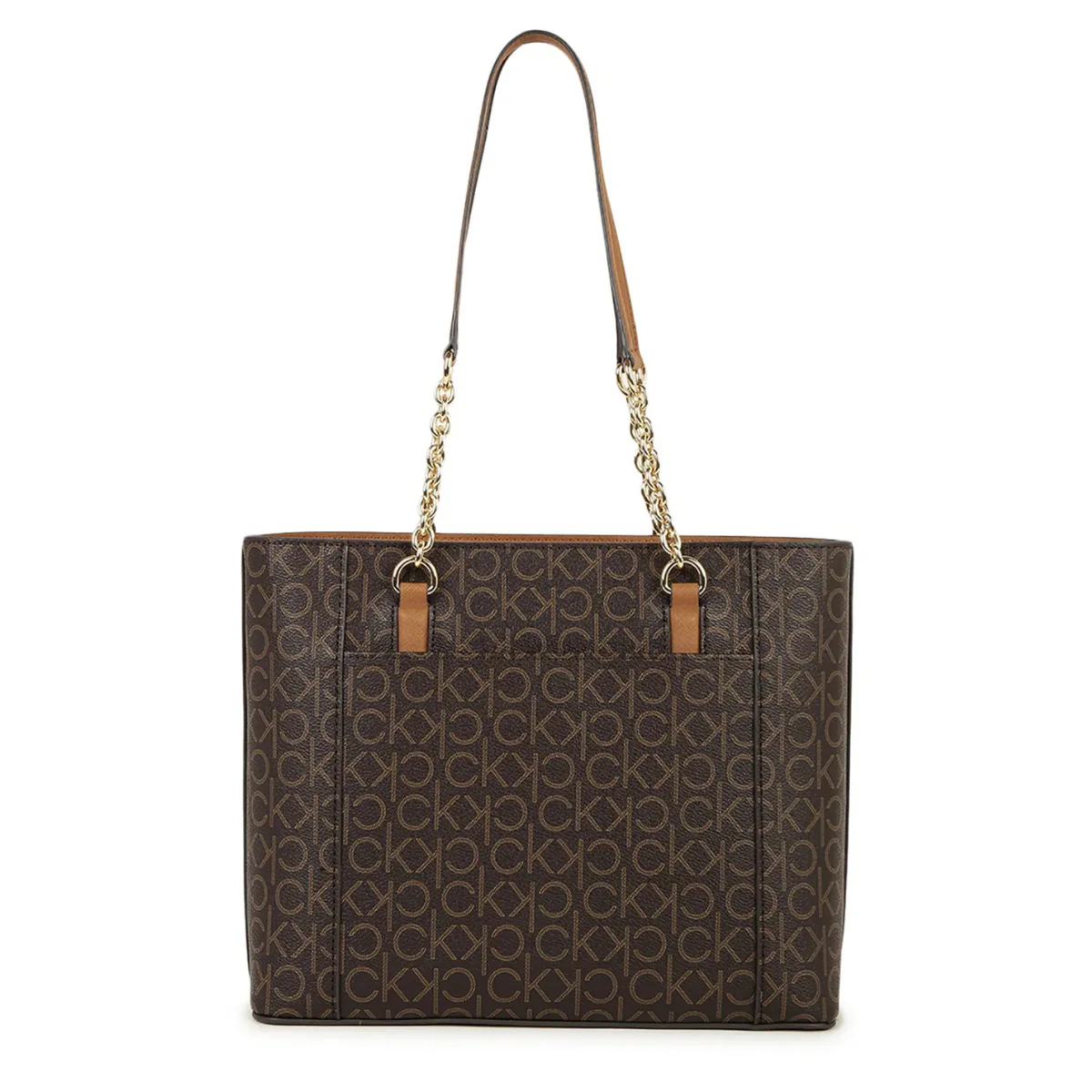 Calvin Klein Monogram Print Tote Bag Shoulder Bag Women - BRN - Image 4