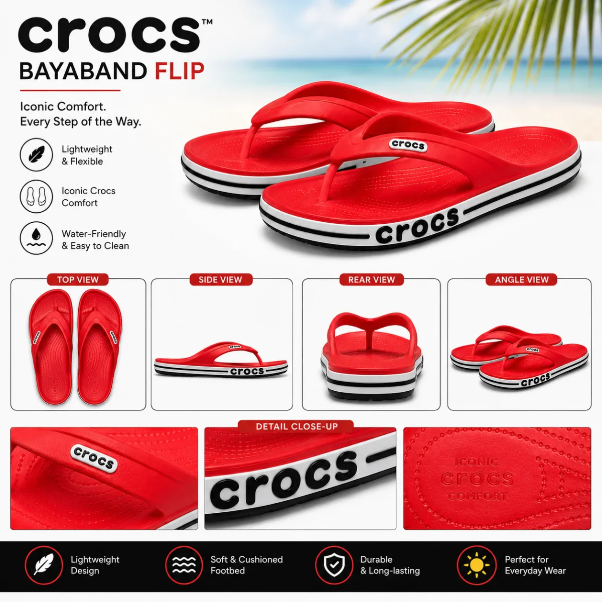 Crocs Bayaband Flip - REDBLK - Image 4