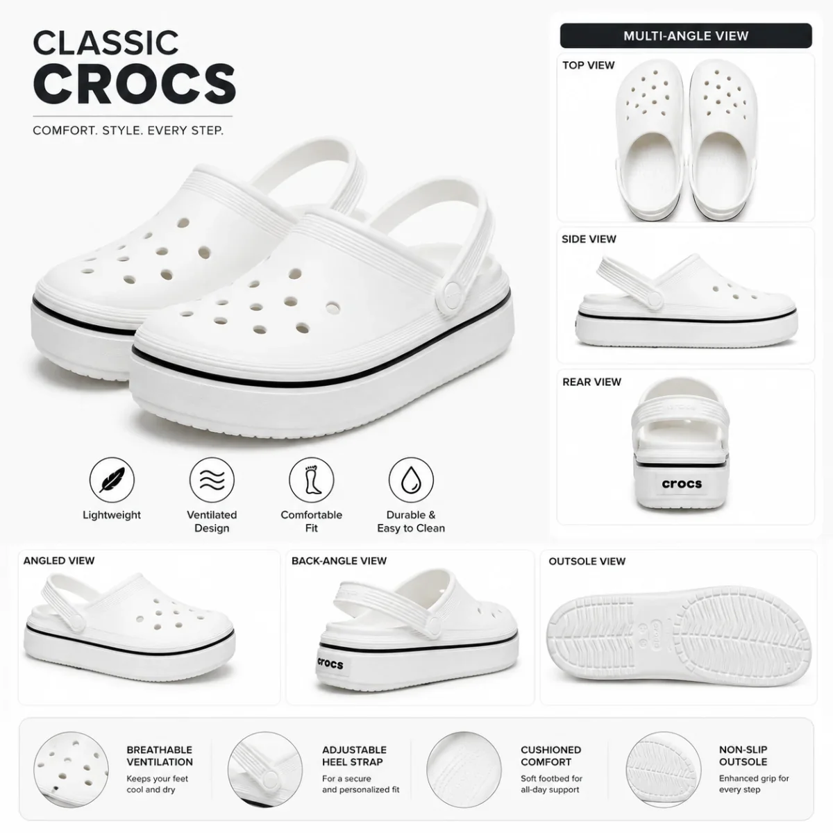 Crocs Off Court Clog - WHT - Image 5