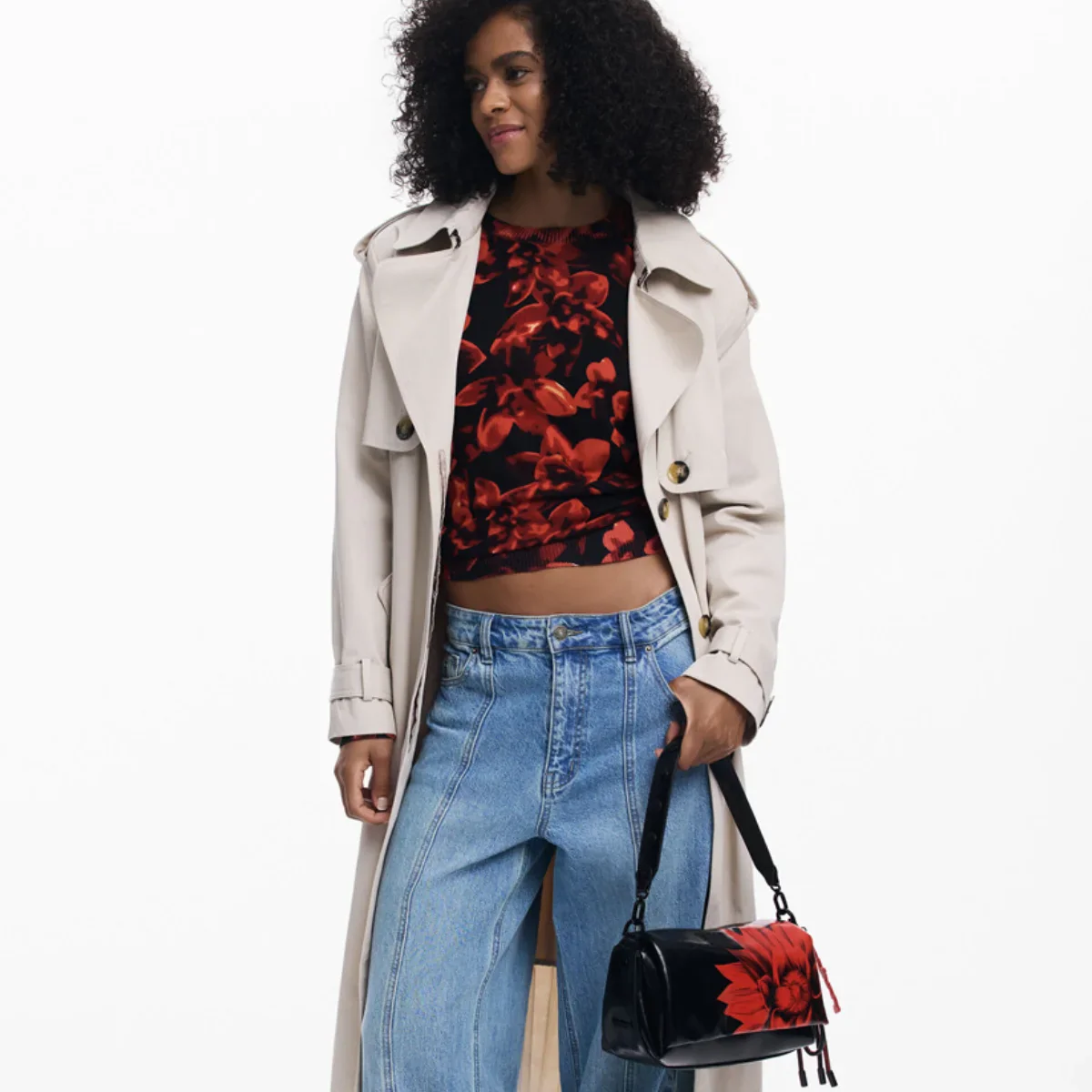Desigual Flowerina Crossbody Bag Women - BLK - Image 2