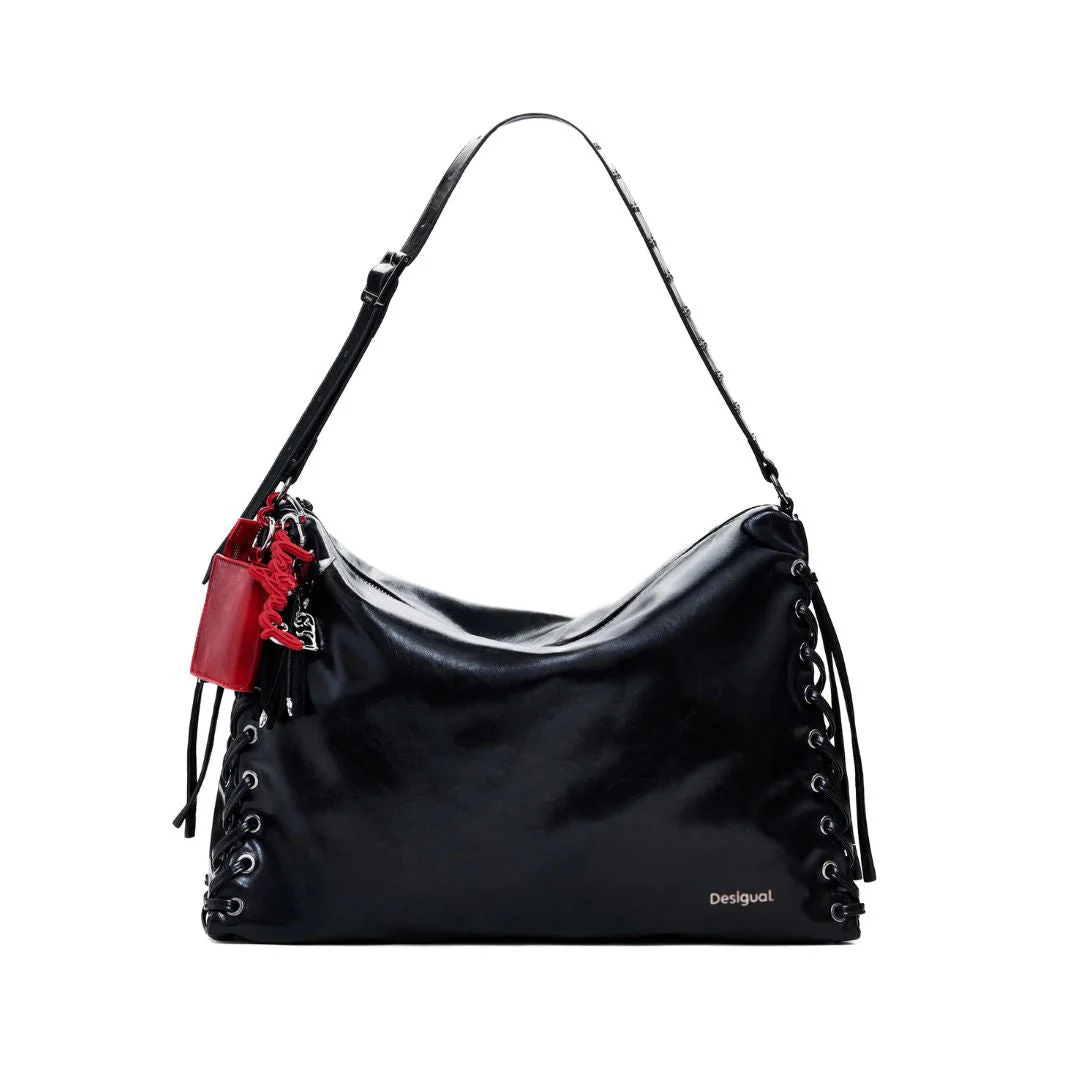Desigual Large Shiny Woven Bag Women - BLK