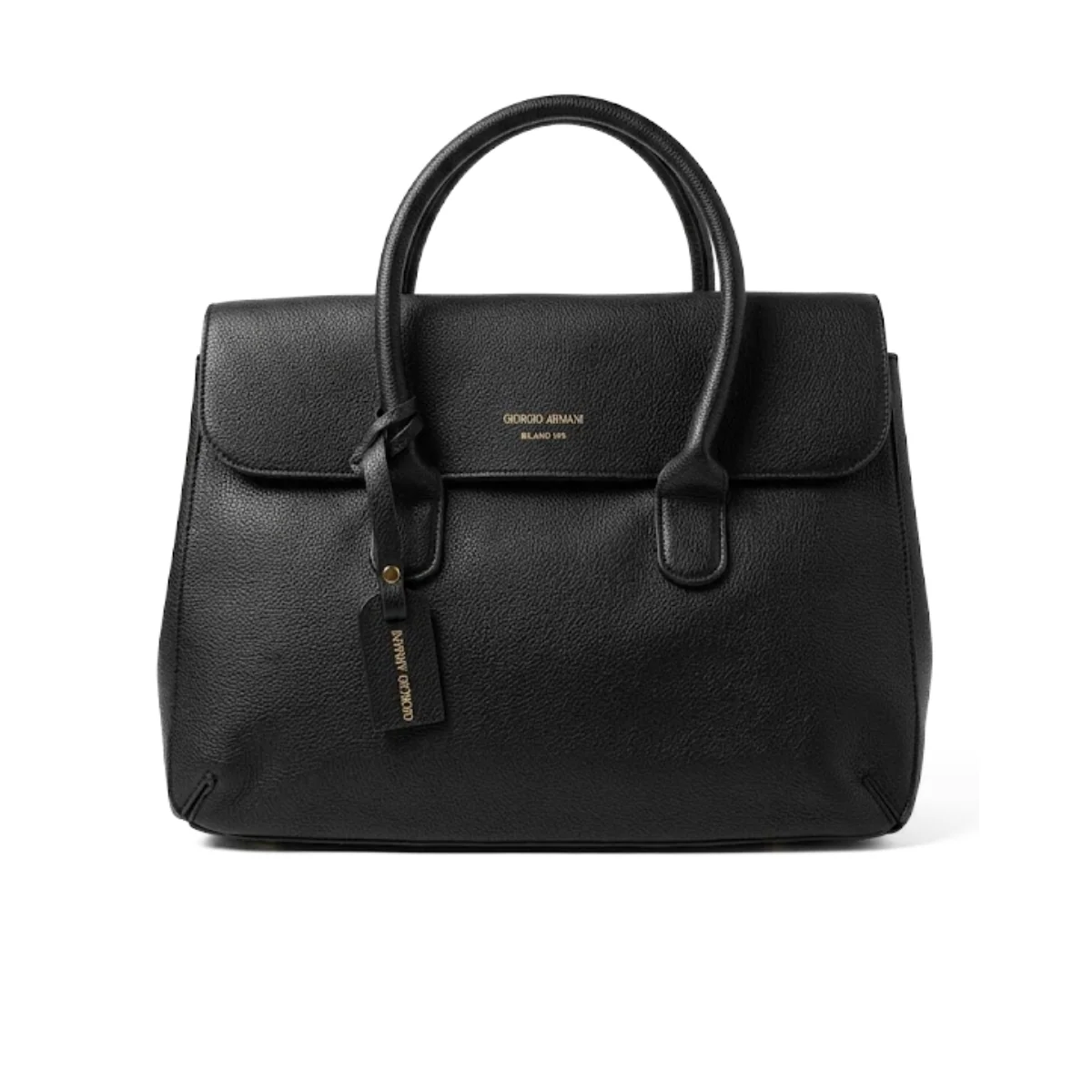 Emporio Armani Business bag in tumbled leather - BLK