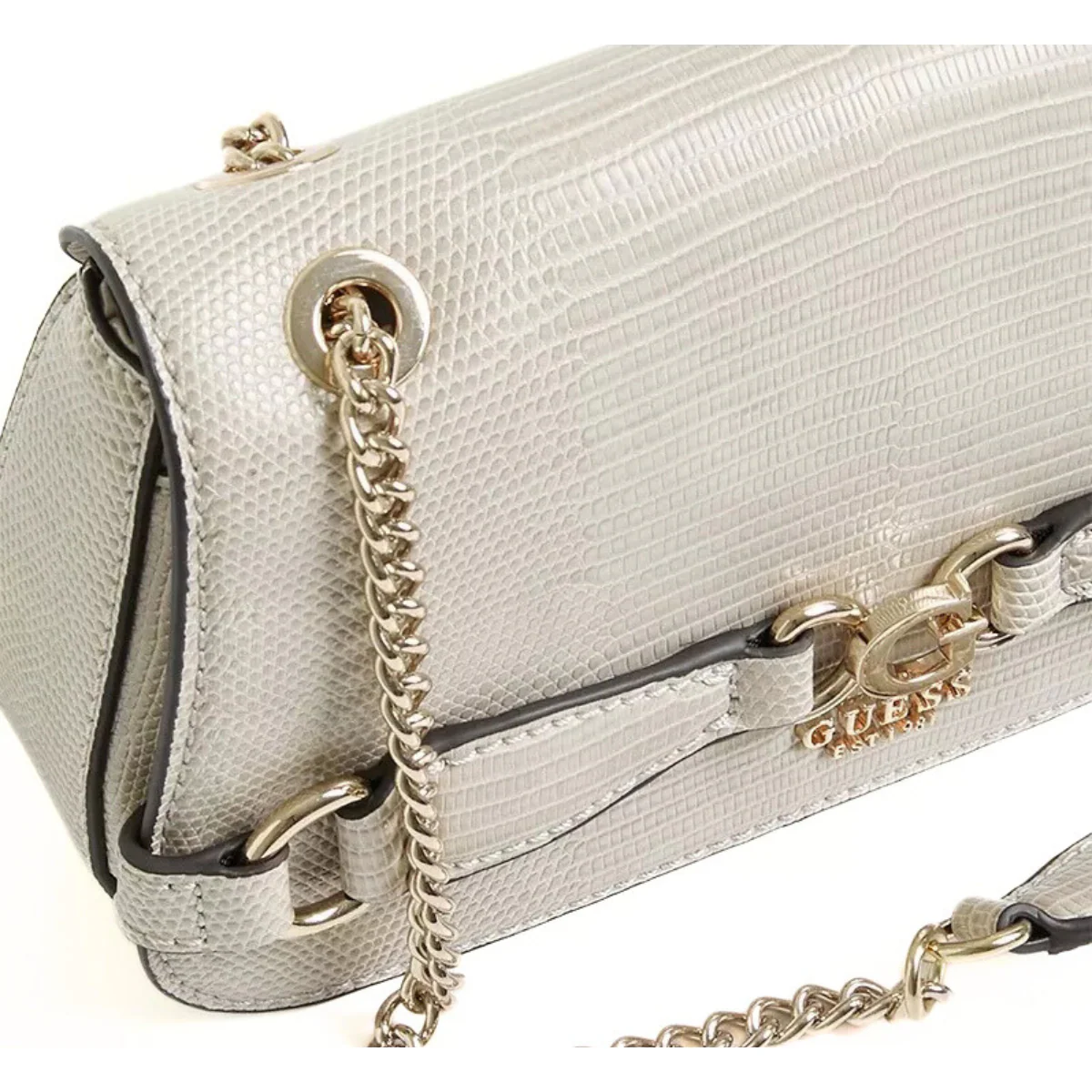 GUESS Arlena Logo Convertible Crossbody Flap Bag - OFFWHT - Image 4