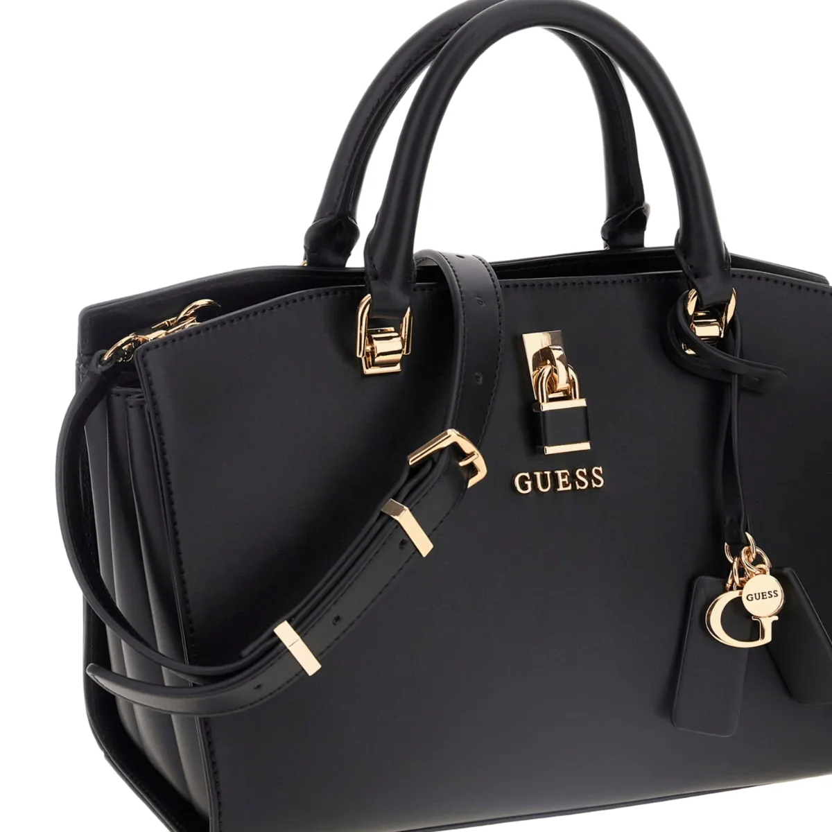 GUESS ECO Queensland Luxury Satchel Shoulder bag Women - BLK - Image 4