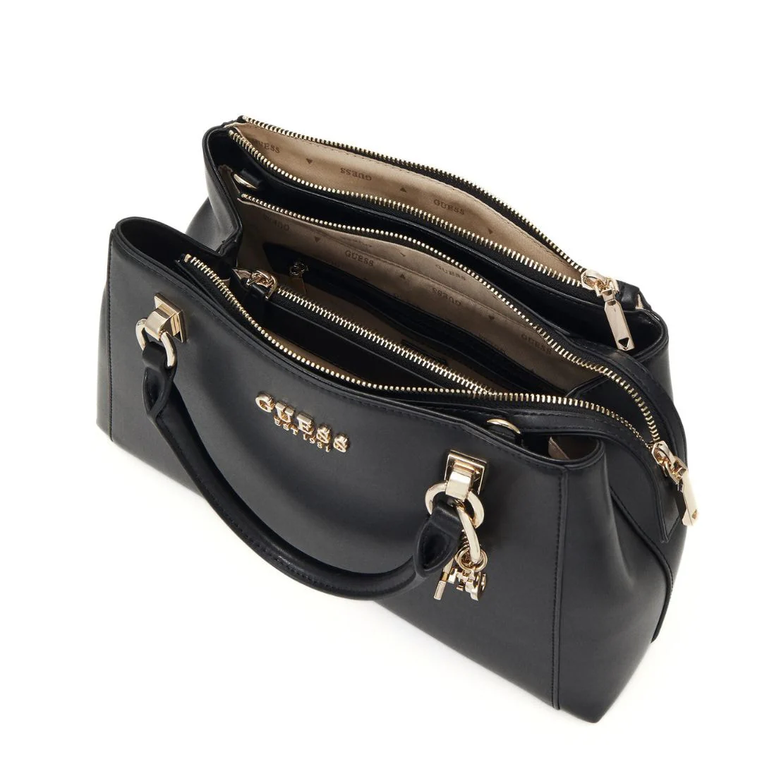GUESS Evelune Girlfriend Satchel Bag (M) - BLK - Image 3
