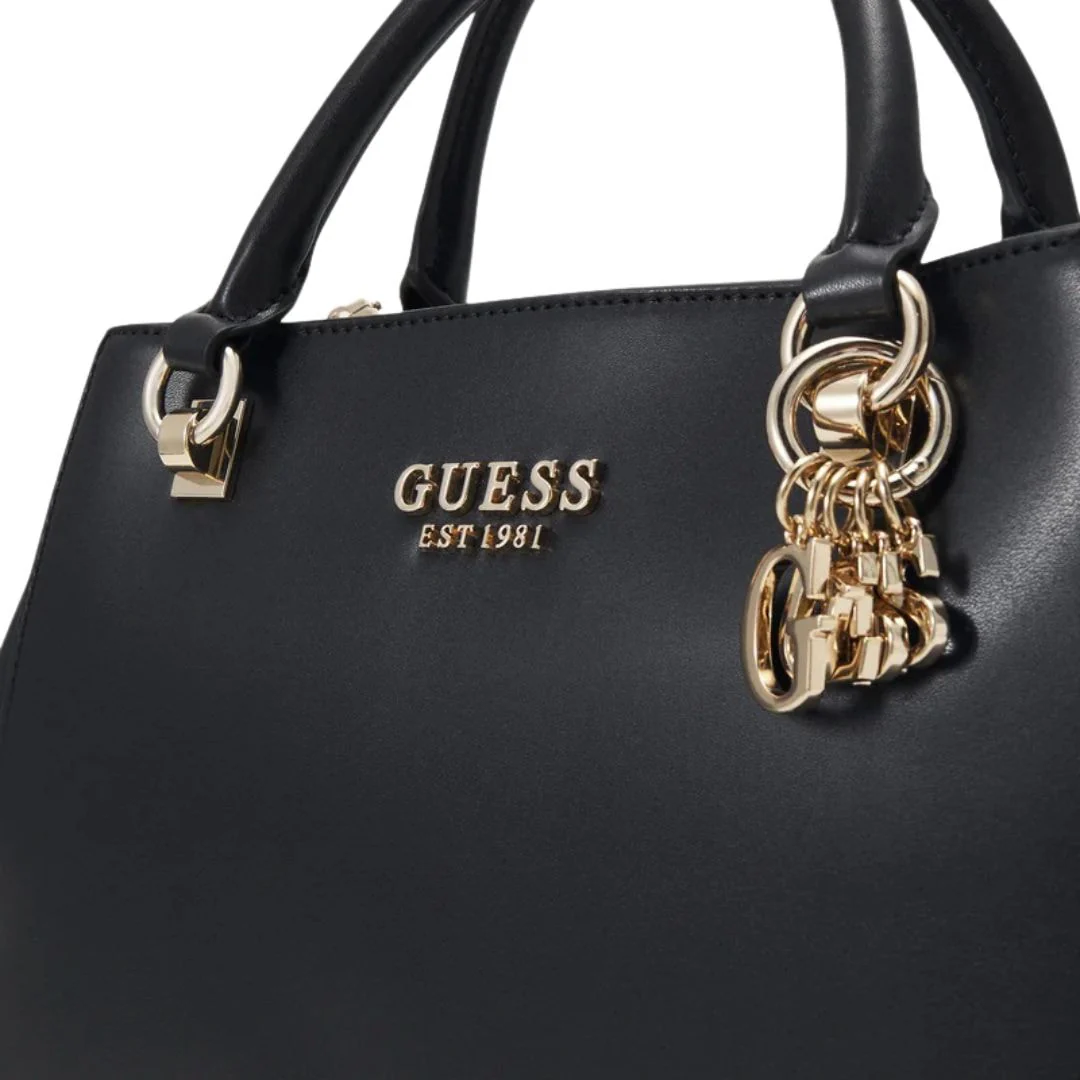 GUESS Evelune Girlfriend Satchel Bag (M) - BLK - Image 5