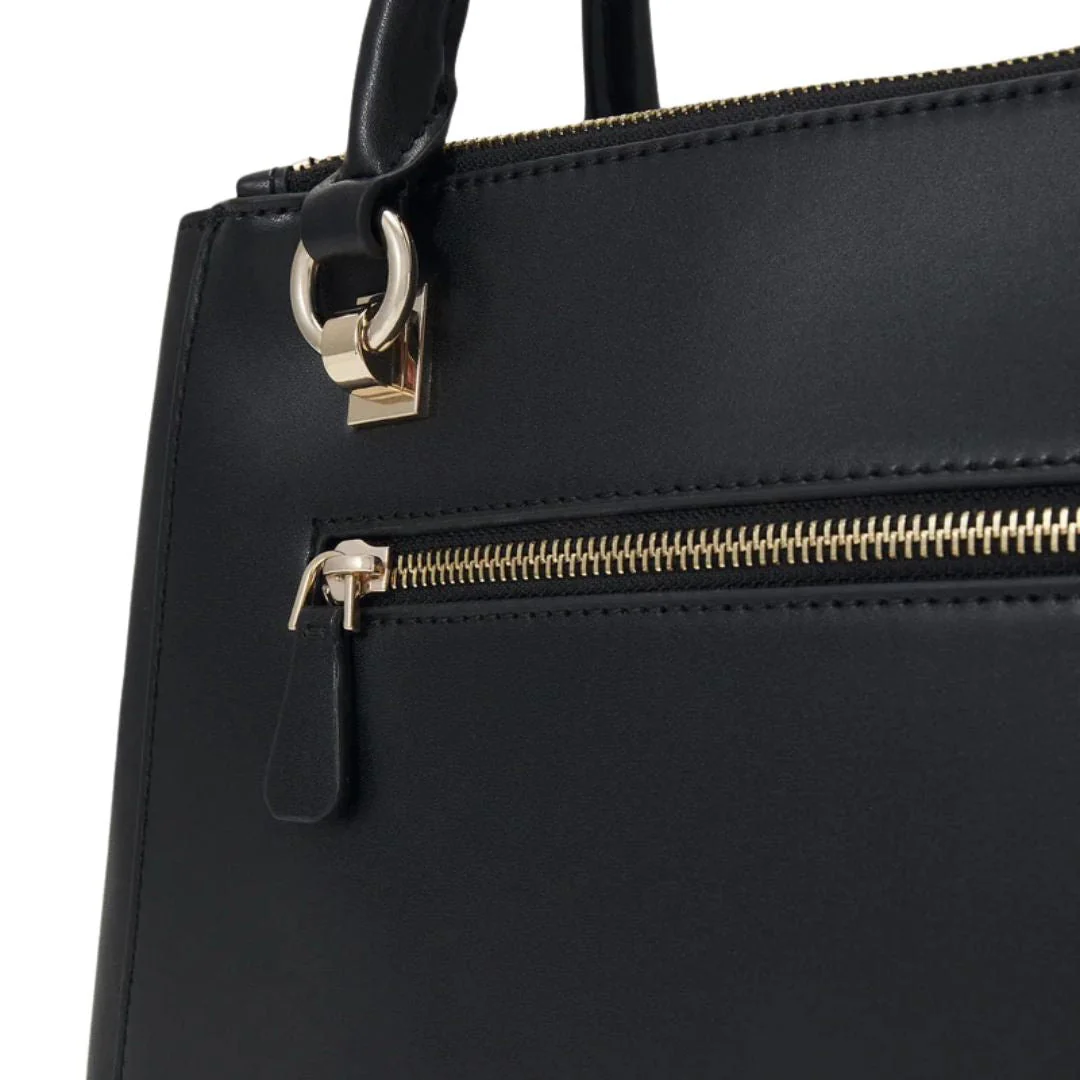 GUESS Evelune Girlfriend Satchel Bag (M) - BLK - Image 6