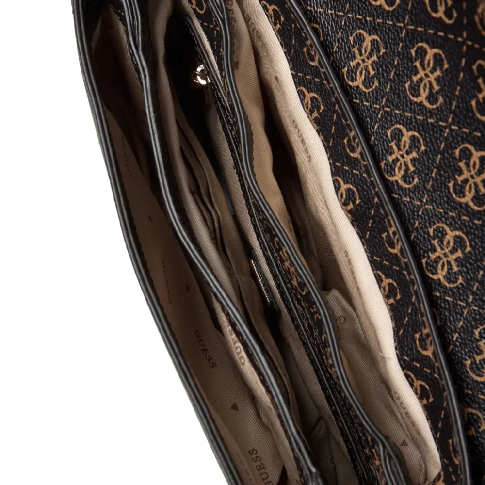 GUESS Noelle Convertible Flap Crossbody Bag Women - BRN - Image 5