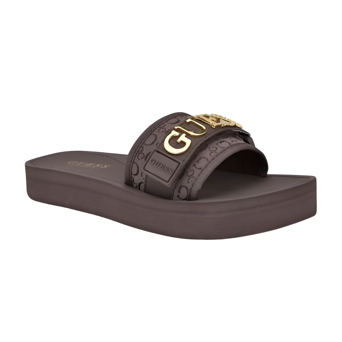 GUESS Peers Logo Slide Sandals - BRN