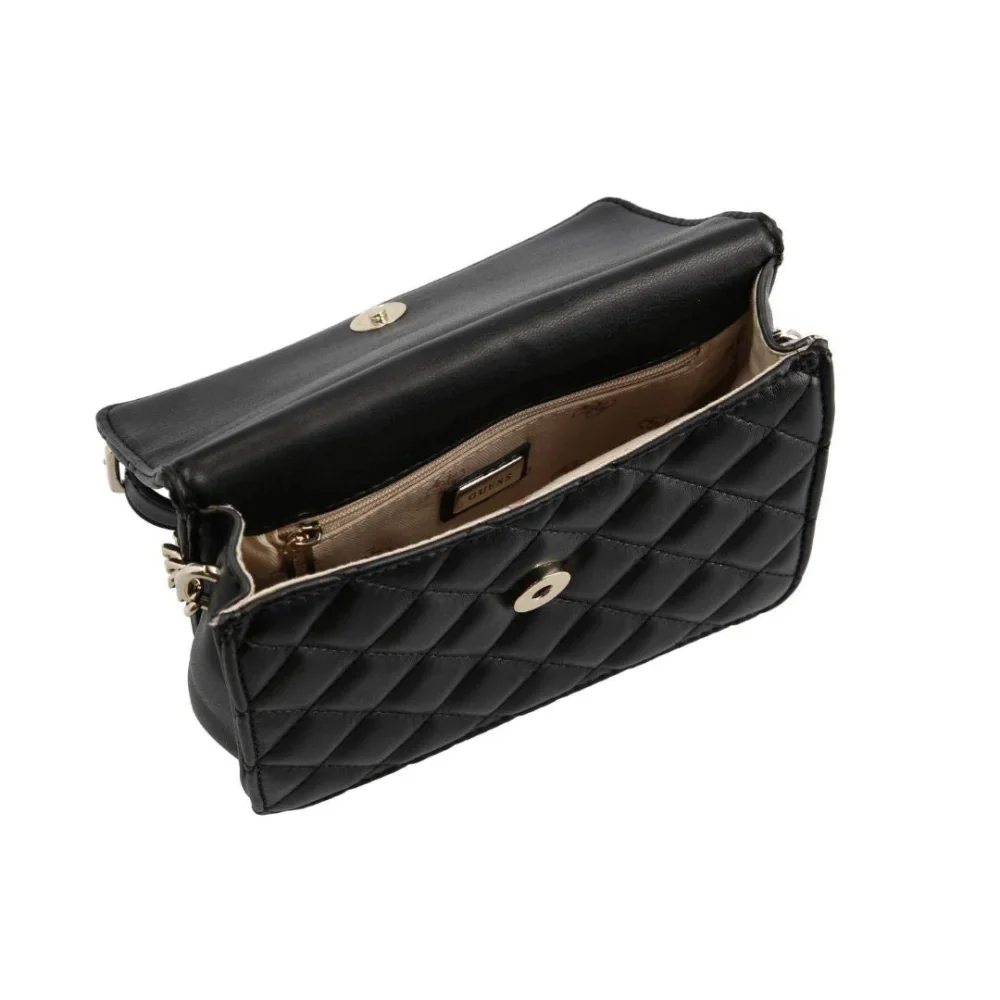 GUESS Victoria Messenger Flap Bag - BLK - Image 6