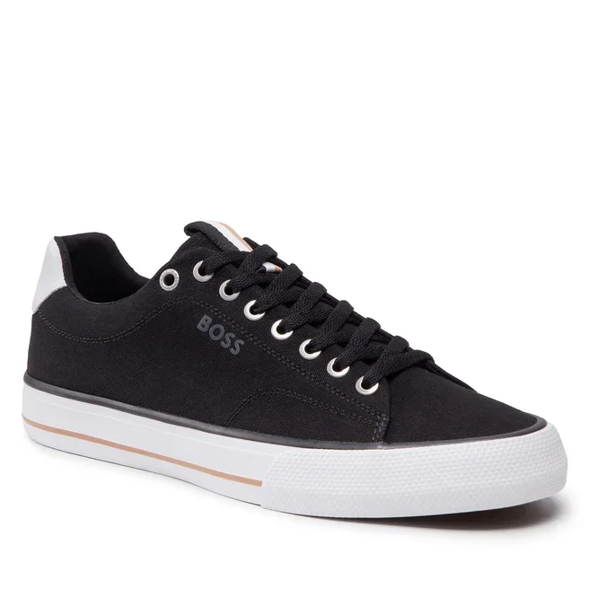 HUGO BOSS Aiden TENN LTB Canvas Trainers Men 50470866-BLK - Image 3