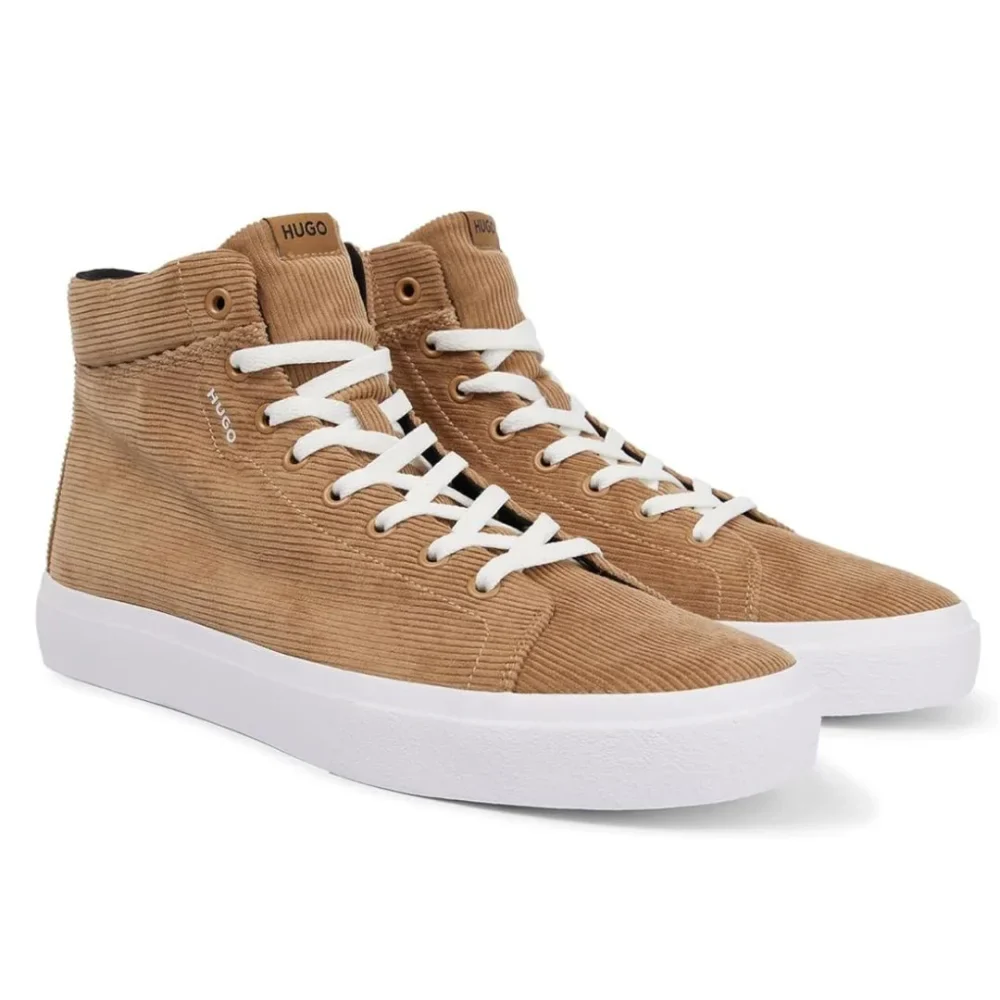 HUGO BOSS Dyer High-Top Corduroy Trainers Men 50480711-TAN - Image 3