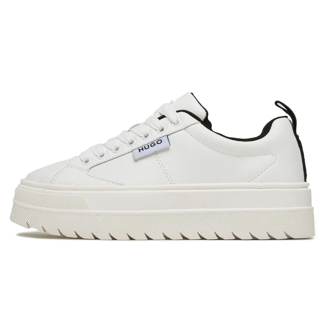 HUGO BOSS Lyssa Platform Logo Flag Signature Details Trainers 50498658-WHT - Image 4