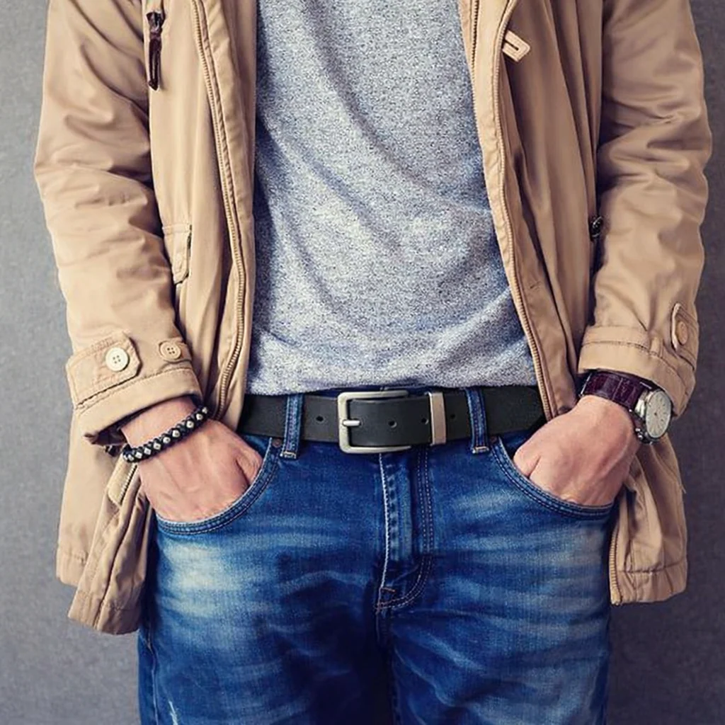JLOOD Causal Jeans Leather Belts Men - Image 2