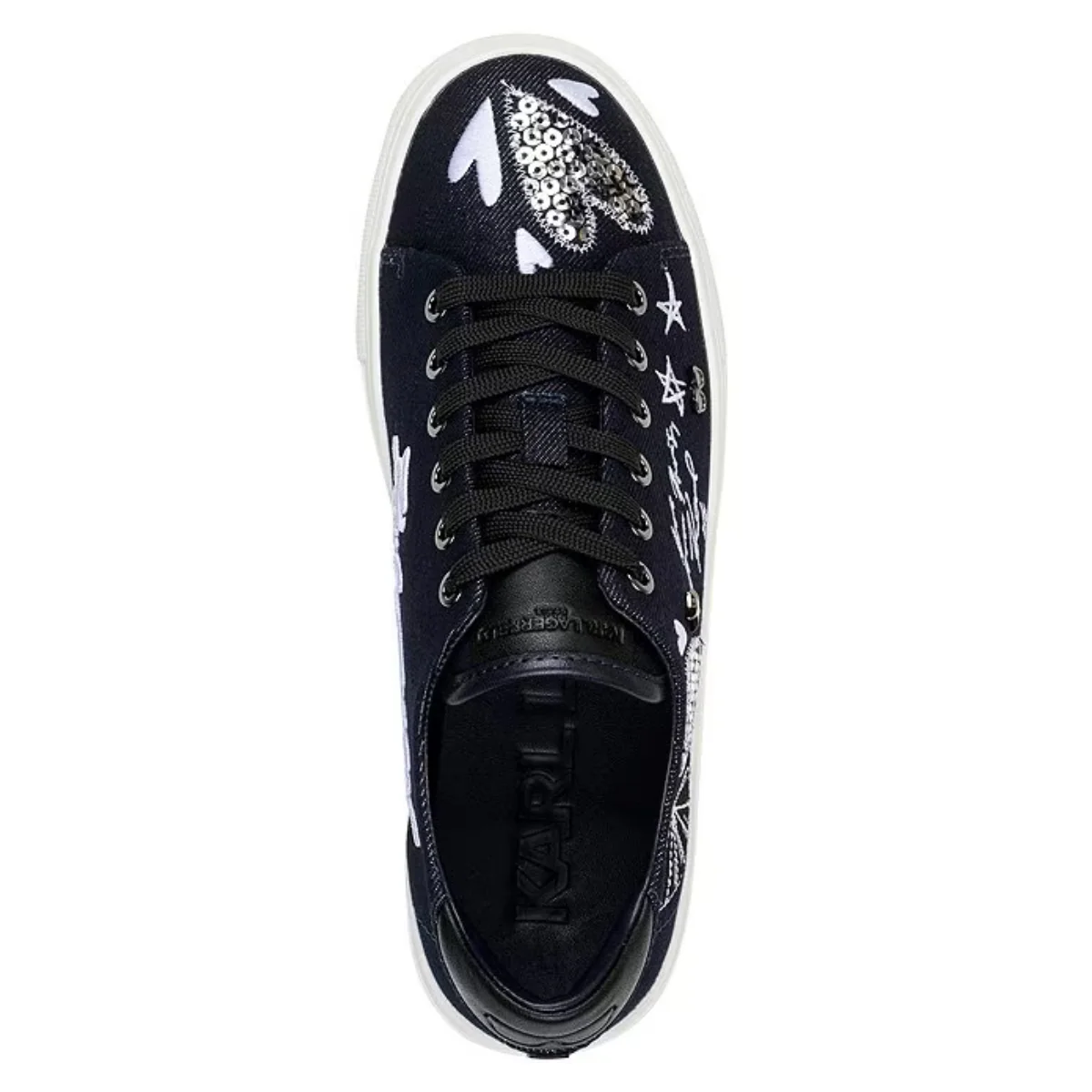 KARL LAGERFELD PARIS CATE IKONIC LACE UP Sneakers Women - BLK - Image 3