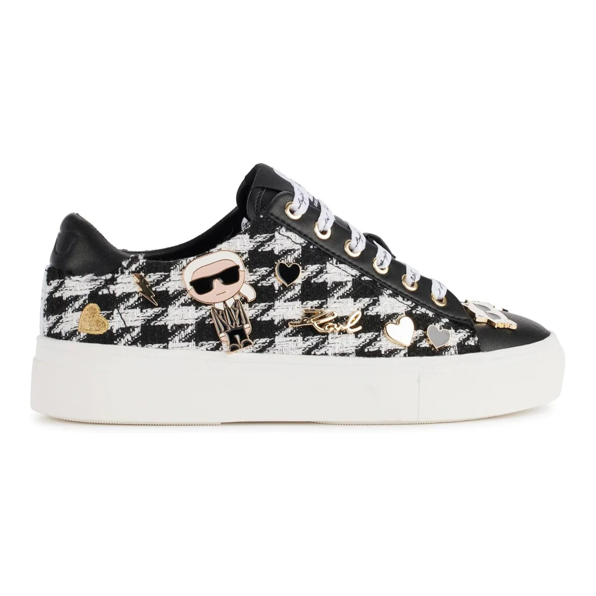 KARL LAGERFELD PARIS CATE PINS LACE UP2 Sneakers Women - BLKWHT