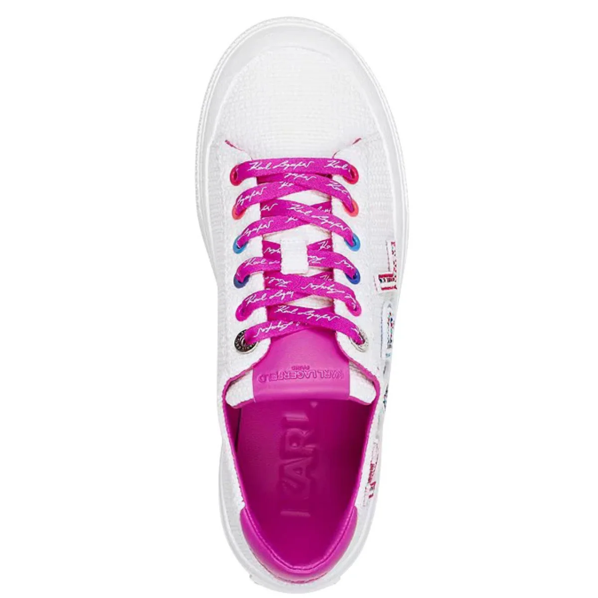KARL LAGERFELD PARIS Gida Embellished Logo Sneakers Women -WHTPNK - Image 3