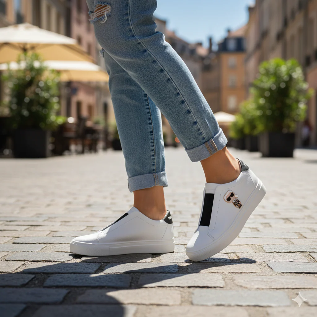 KARL LAGERFELD PARIS Ceci Slip On Sneakers Women - WHT - Image 2
