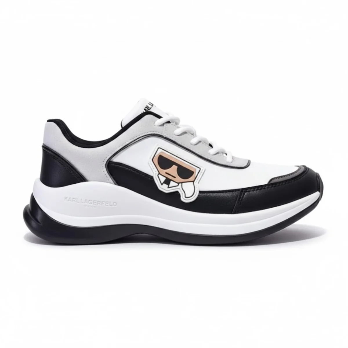 KARL LAGERFELD PARIS Coty Everyday Lace Up Sneakers Women - WHTGRY