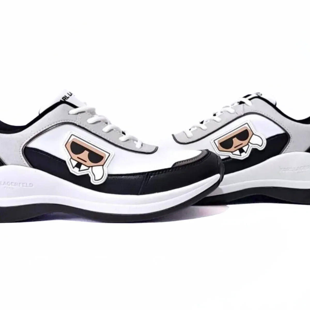 KARL LAGERFELD PARIS Coty Everyday Lace Up Sneakers Women - WHTGRY - Image 3