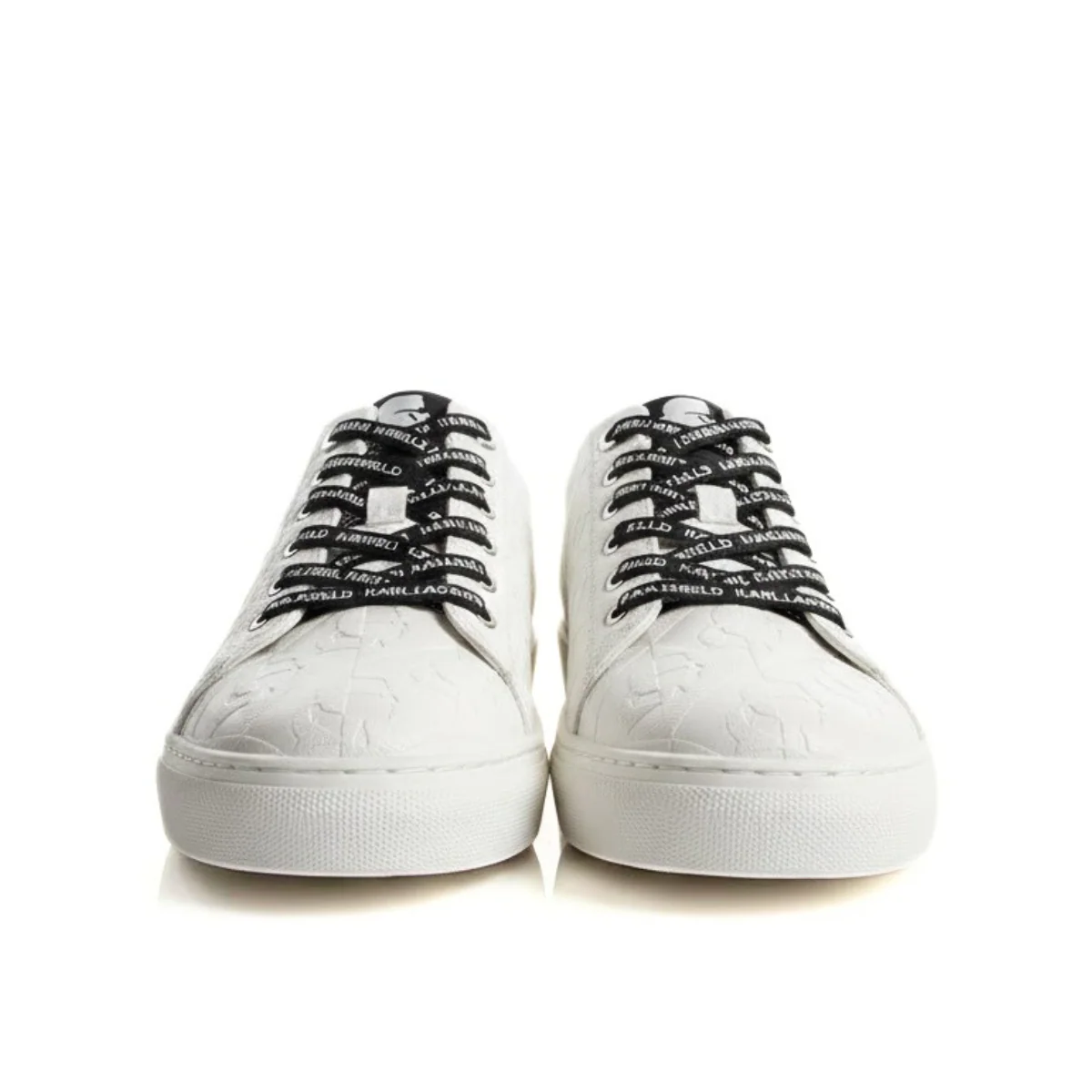 KARL LAGERFELD PARIS DIAMOND EMBOSESED LACE UP Sneakers Women - WHT - Image 2