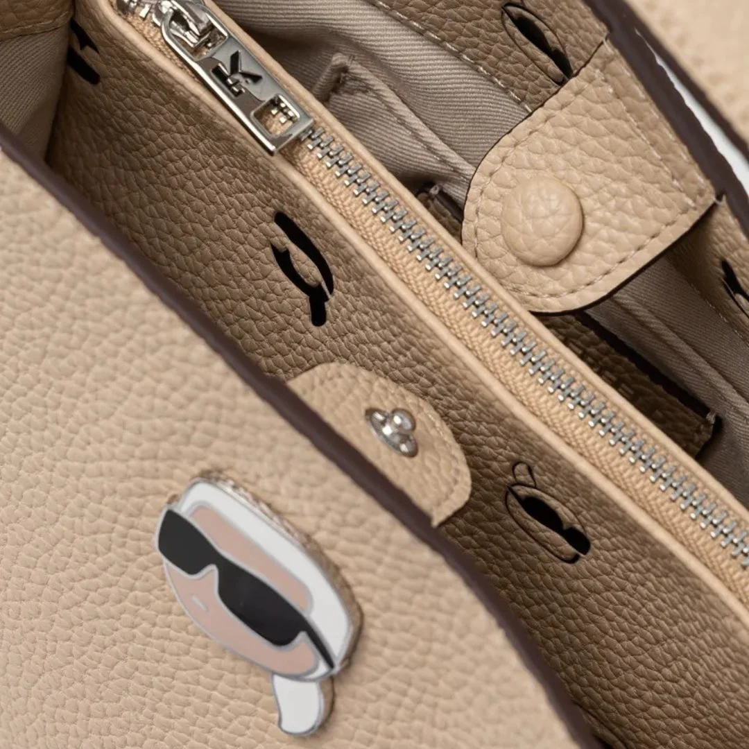 Karl Lagerfeld Paris Karl Lagerfeld IKON Handbag A1W30468-BEG - Image 4