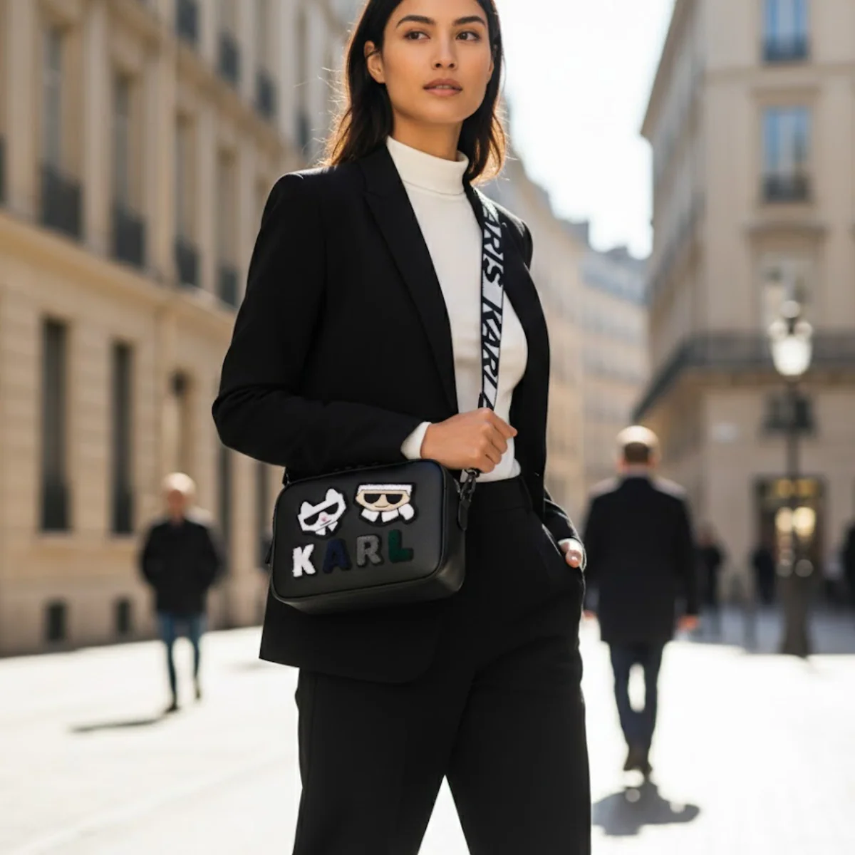 Karl Lagerfeld Paris Maybelle Camera Crossbody Bag Women - BLK - Image 2