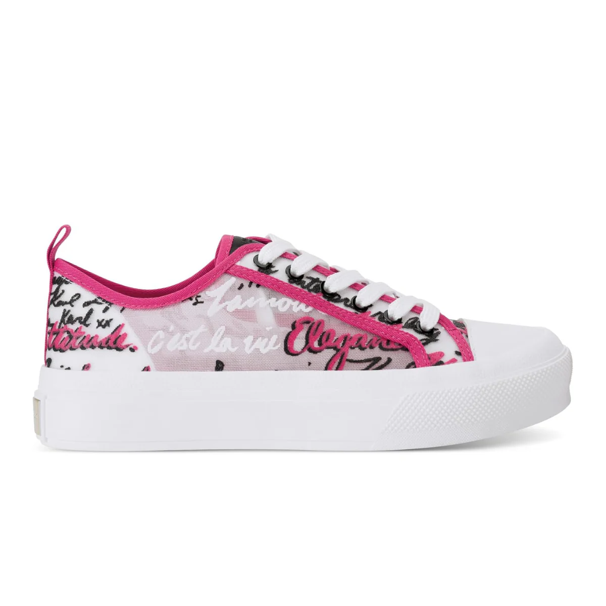 KARL LAGERFELD PARIS  Gilianne C'est La Vie Lace Up Sneakers Women - PNK