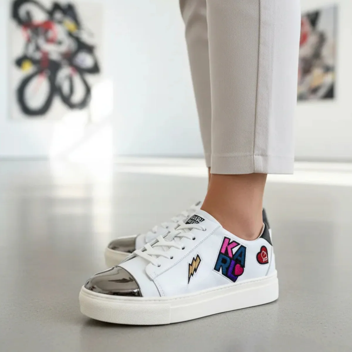 KARL LAGERFELD PARIS Tennis Sneakers Women - WHT - Image 2