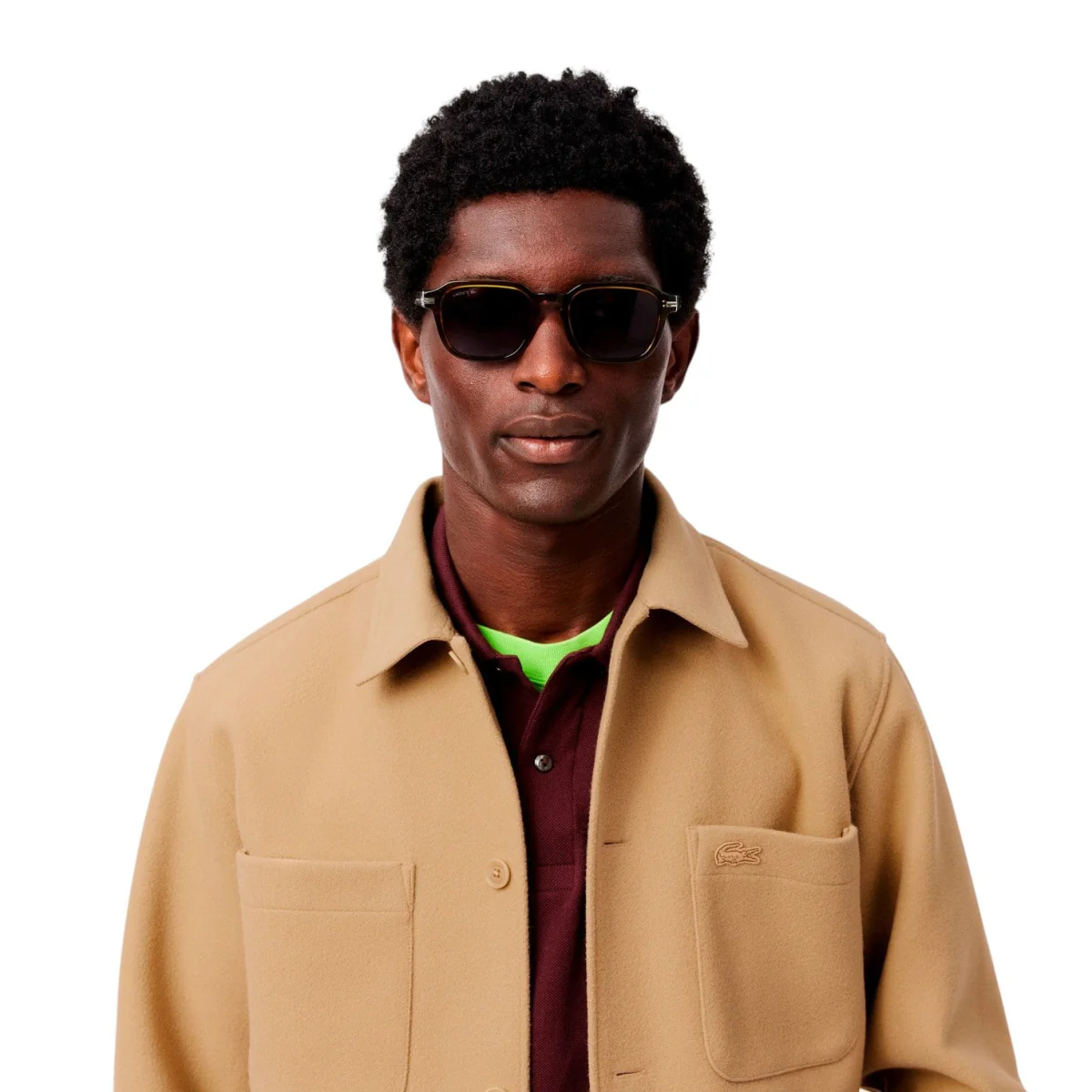 Lacoste Oversized Flannel Overshirt Men CH7210-BEG - Image 3