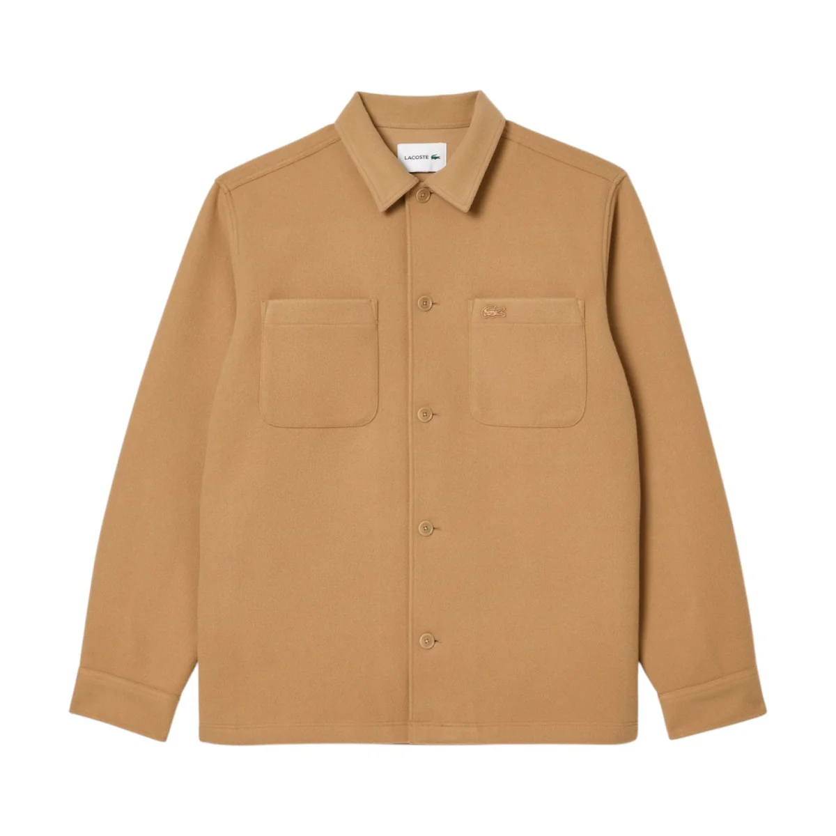 Lacoste Oversized Flannel Overshirt Men CH7210-BEG - Image 5