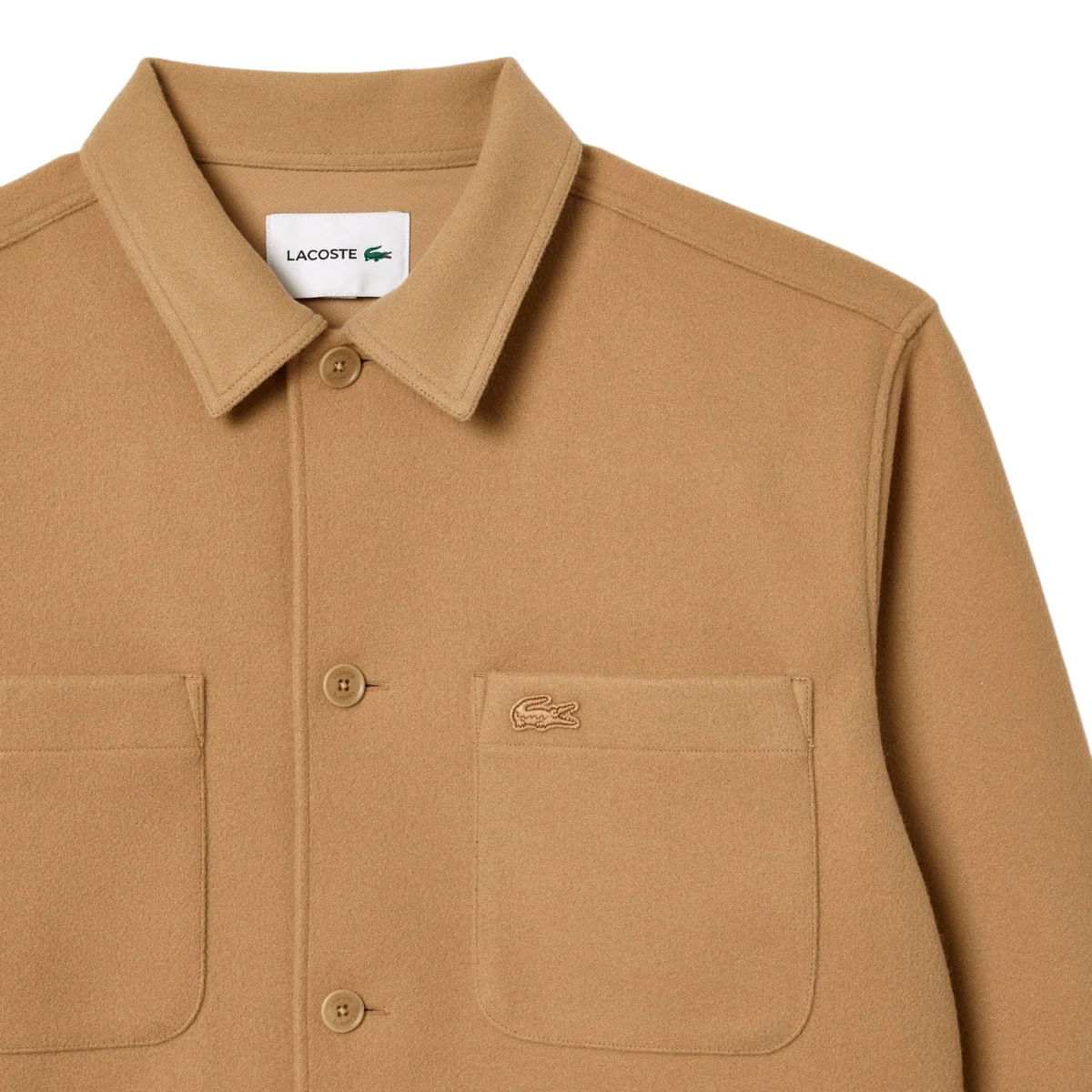 Lacoste Oversized Flannel Overshirt Men CH7210-BEG - Image 6