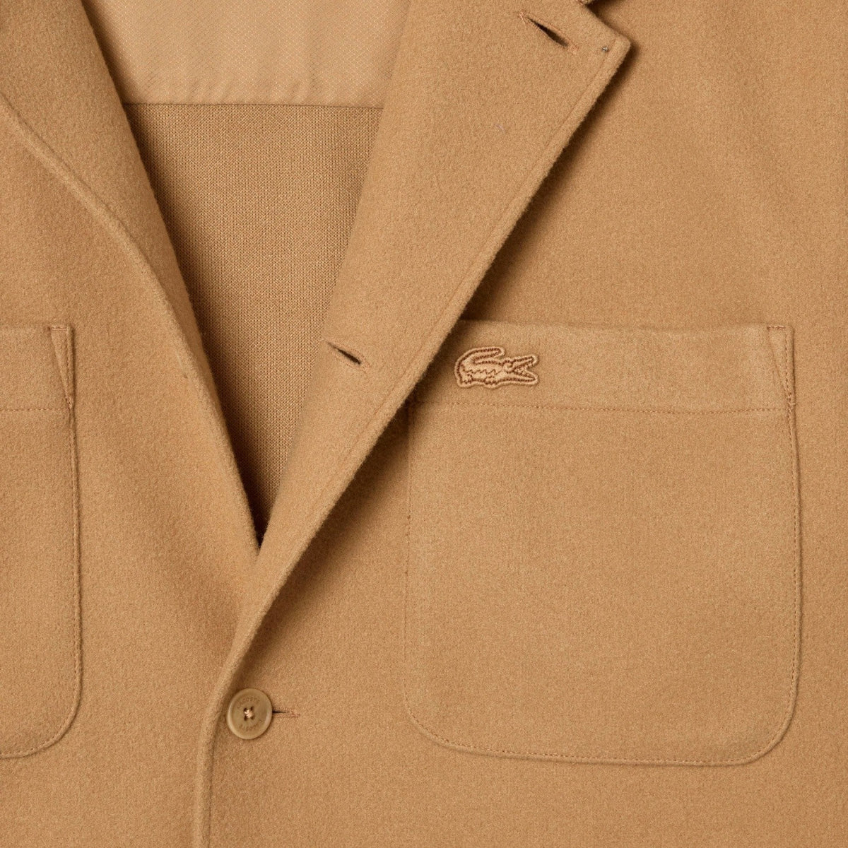 Lacoste Oversized Flannel Overshirt Men CH7210-BEG - Image 8